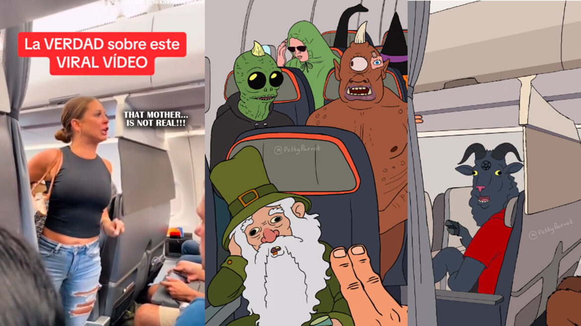 La verdad del video viral del reptiliano en el avión.