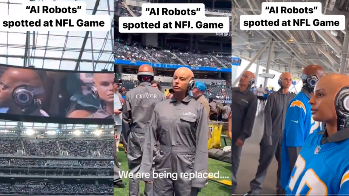 Impresionantes robots sorprenden en un juego de la NFL.