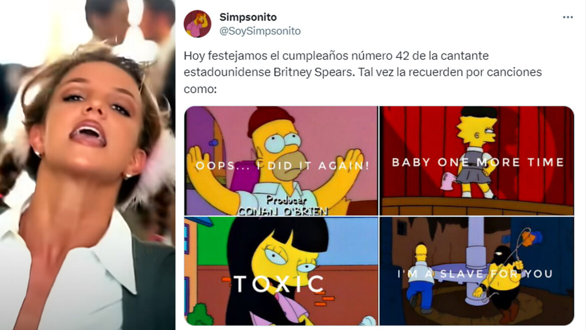 Britney Spears cumple 42 años y los fans lo celebran con imágenes de Los Simpsons.