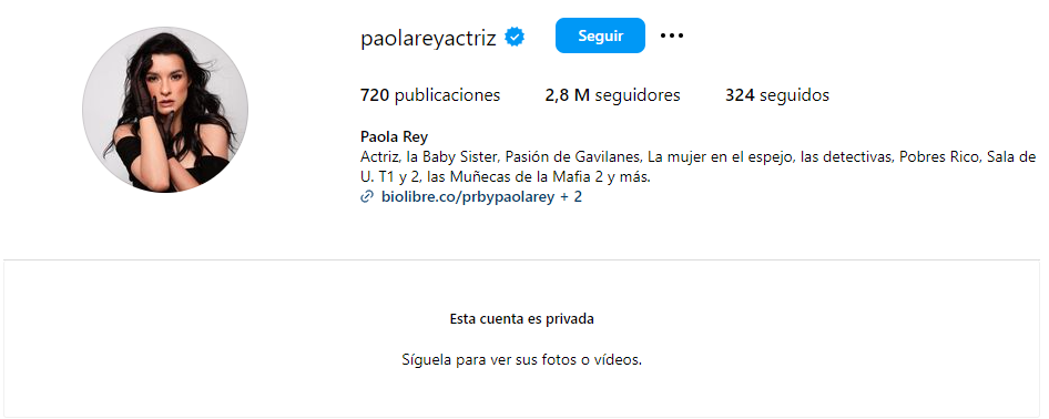 Paola Rey pone privado su Instagram.