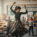 profesora-bailando-en-clase