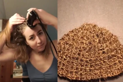 Moda extrema gorro hecho con su cabello